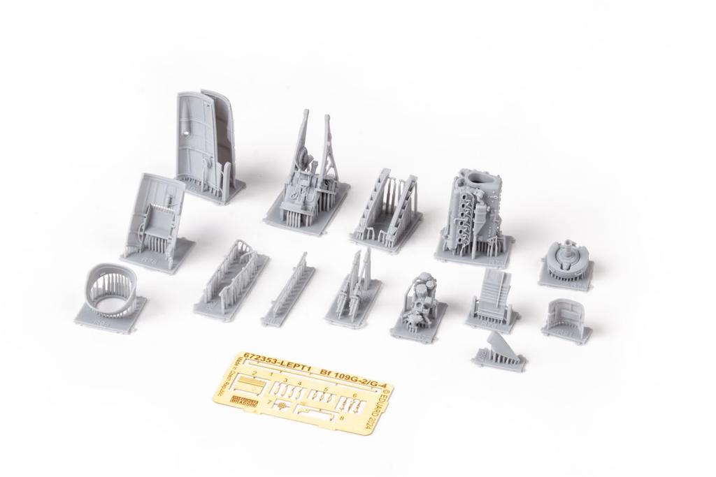 Eduard 1/72 Brassin Messerschmitt Bf109G-2/G-4 Engine (for Eduard) Plastic Model Kit Parts EDU672353
