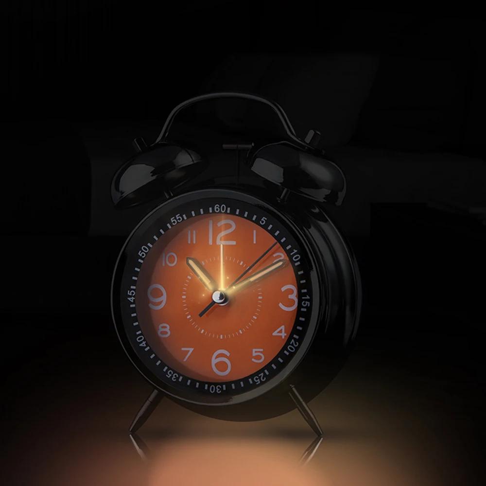 Twin Bell Loud Alarm Clock with Night Light Metal Frame Battery Operate Loud Desk Table Alarm Clock for Bedrooms Bedside Gifts