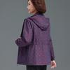 Fashion Loose Detachable Hat Mother Women's Windbreaker Printed Jacket Plus Size Jacket Top