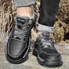 Fashion Men's Genuine Leather Shoes lace up soft Cowhide Elastic Light Fashion Business Casual Shoes Men Walking Non-slip Male Shoes Man