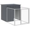Vidaxl Buda Dla Psa, Z Wybiegiem, Antracytowa, 110X201X110 Cm, Stal