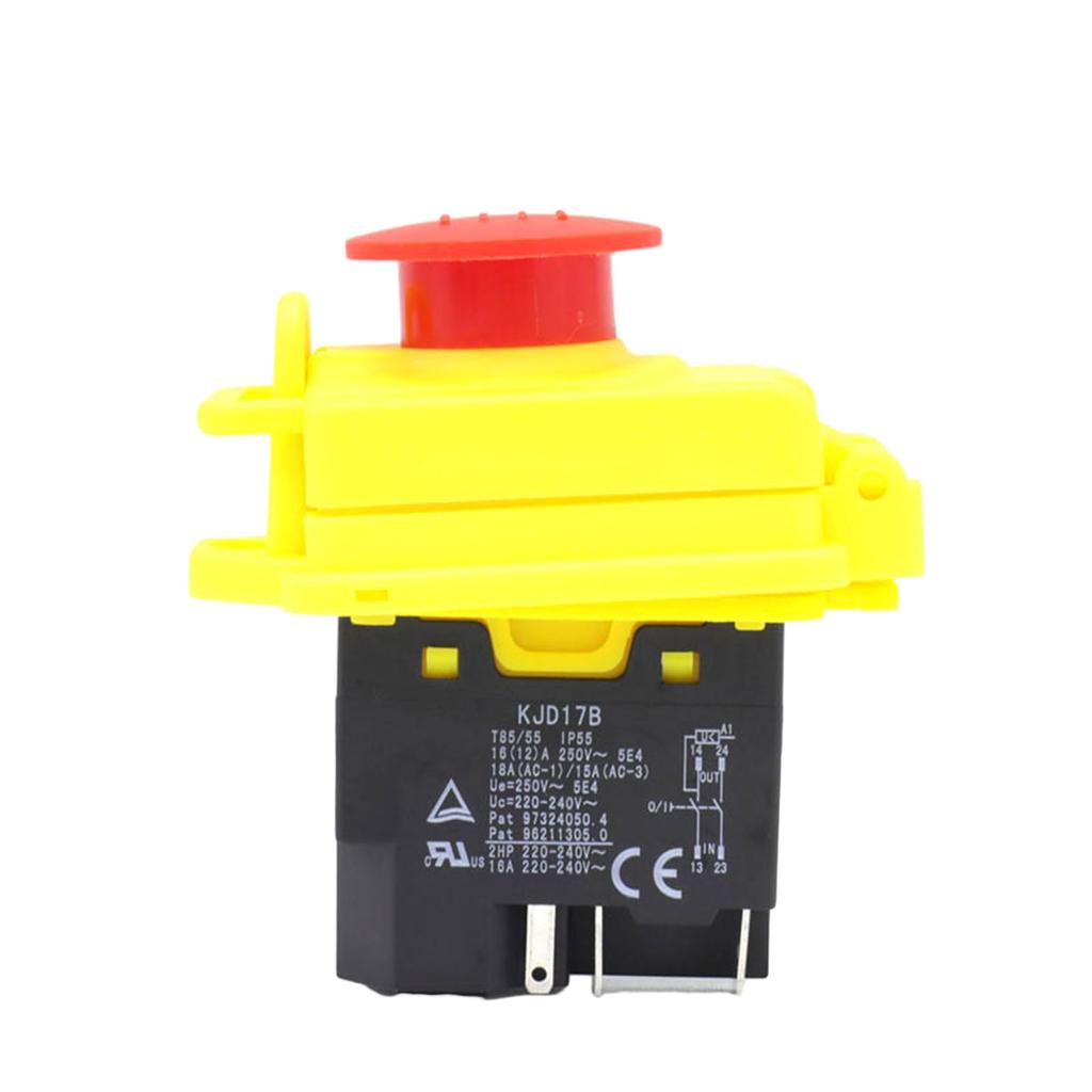 Industrial Grade 5 Pin Button Device Electromagnetic Switch 250V 16A Button Switch Guards Against Load & Low Voltage
