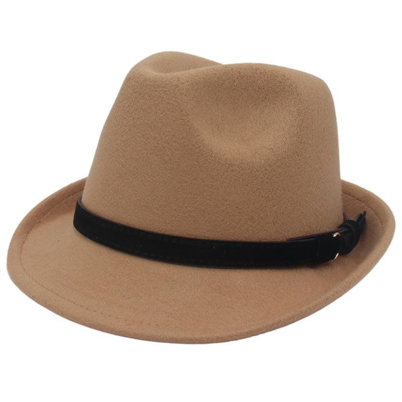 Fedora British Top Hat Black Flannel With Gentleman'S Small Brim Classic Jazz Hat Panama Felt Hat