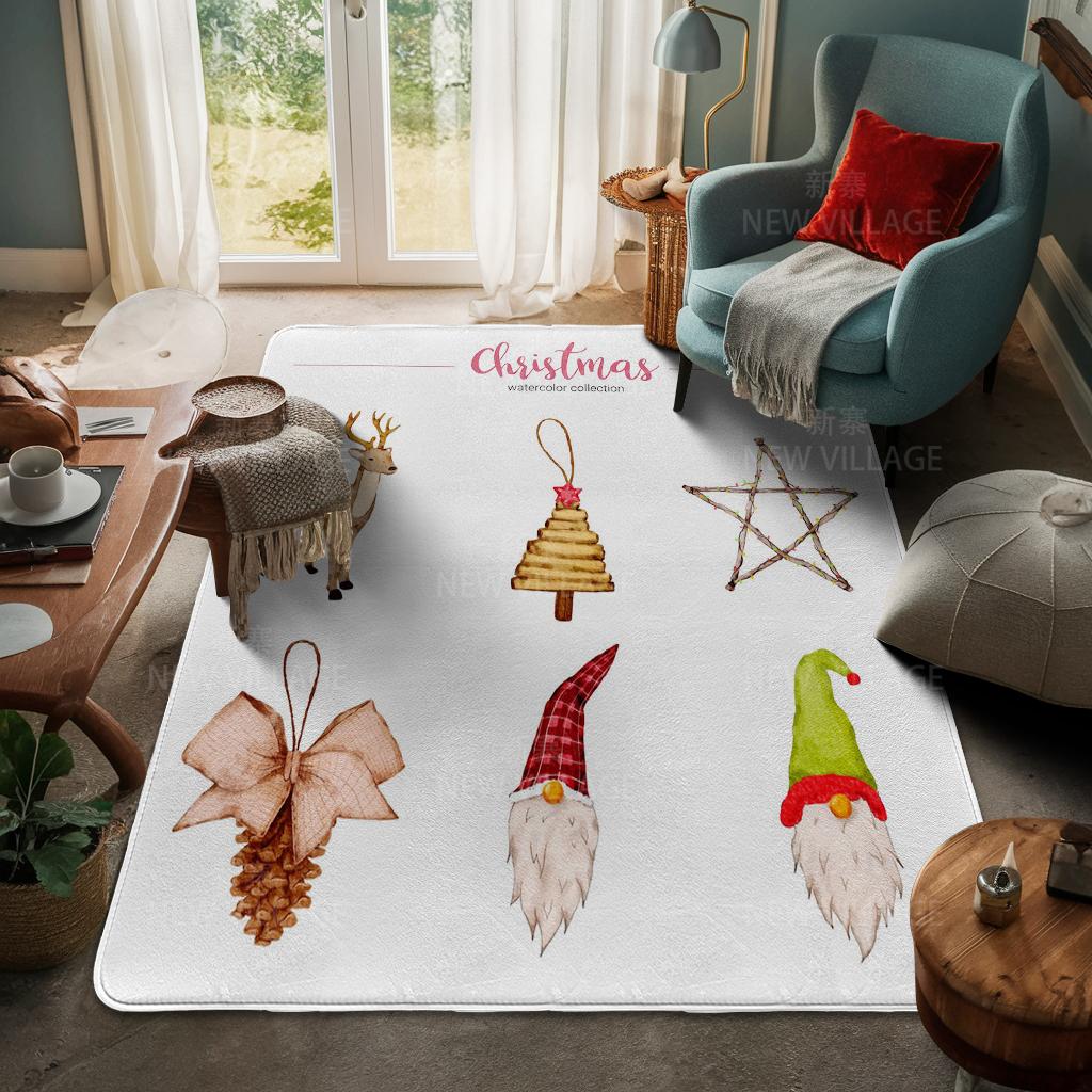 House Entrance Carpet Home Door Mat Living Room Bath Foot Bathroom Non-slip Water Absorption Rugs Bath Merry Christmas Winter