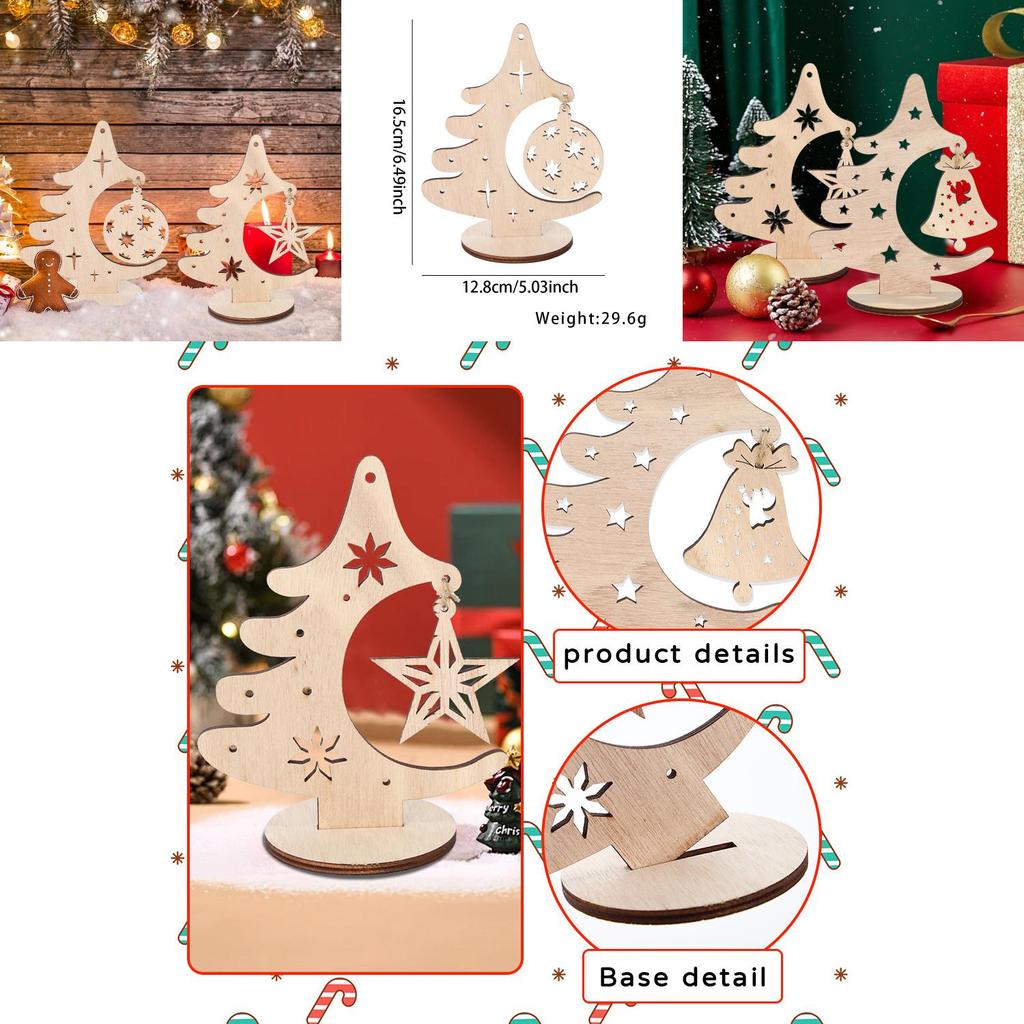 Elegant Diy Christmas Ornaments Festive Wooden Tree Pendant For Holiday Table Display