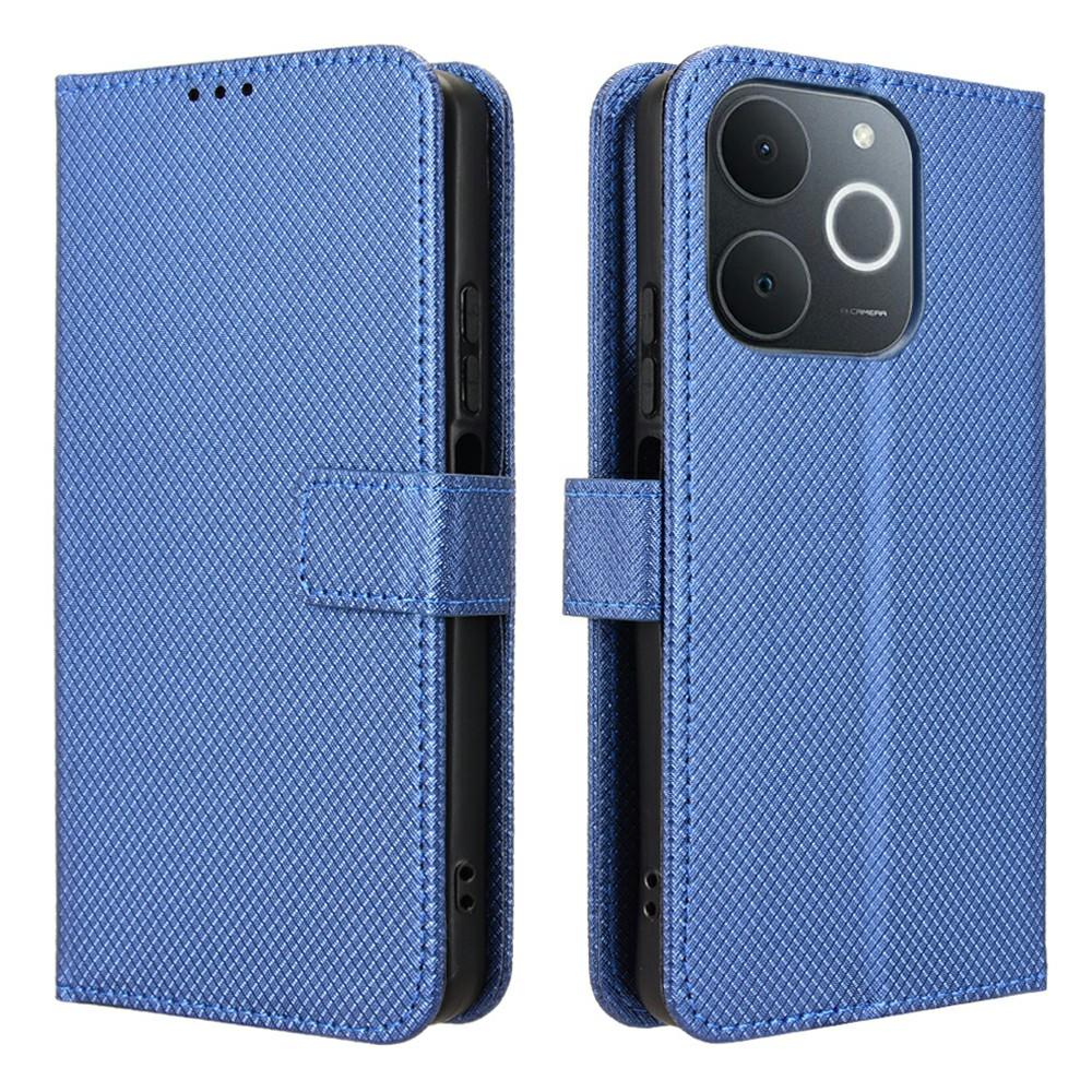 Kožené pouzdro peněženka pro Realme Note 70T 4G/Narzo 80 Lite 4G/Realme C71 4G (Indie) Kryt na telefon s diamantovou texturou a popruhem