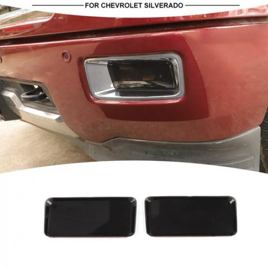 Blackened Car Fog Light Lamp Cover Trim Frame For Ford Chevy Silverado 2014-2018
