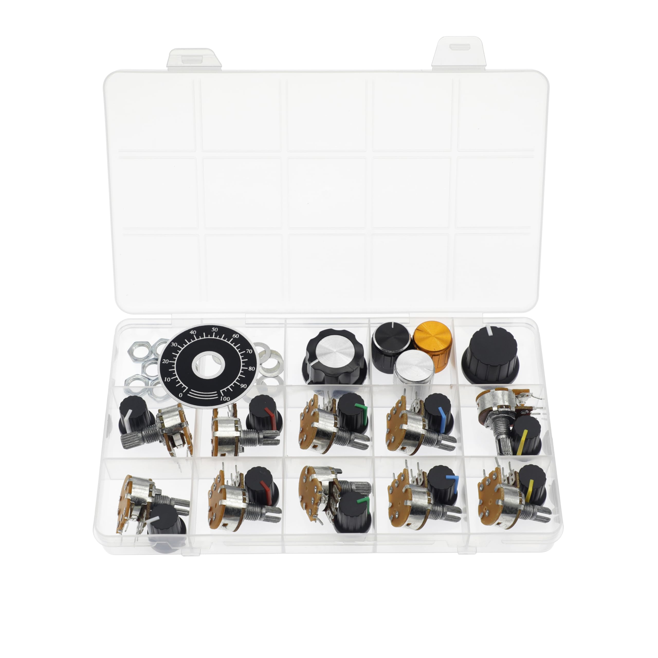 

(10 Pack) WH148 Horizontal Single Turn 5 Pin Potentiometer with Switch B2K 2K Ohm 2,000 (2K) Ohm