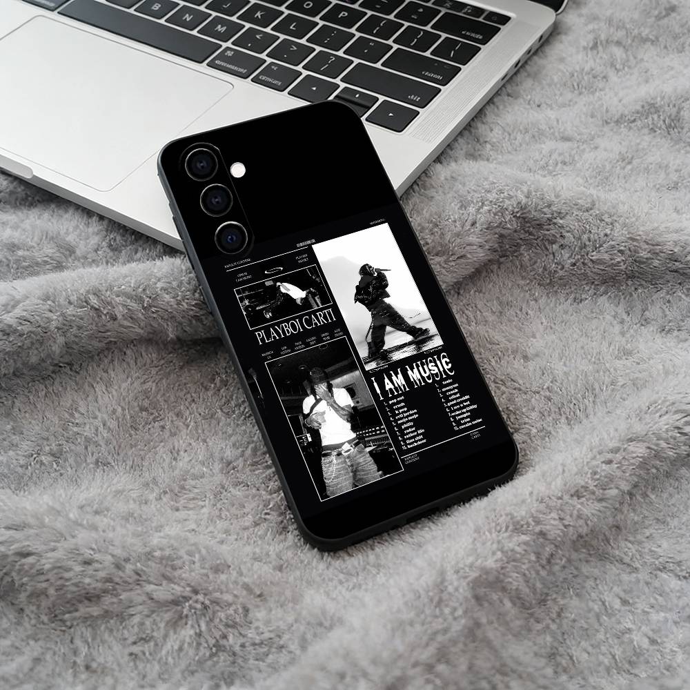 I AM MUSIC (Playboi Carti) Black Soft Silicone Phone Case for Samsung Galaxy A73, A71, A72, A70, A53, A52, A51