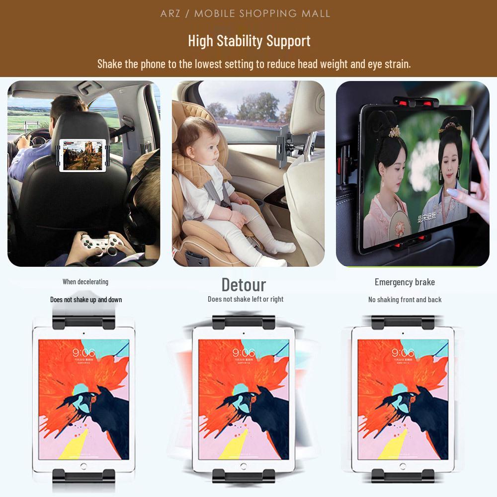 Car Rear Seat Headrest Mount: Multifunctional Tablet & Phone Holder with Back Cushion