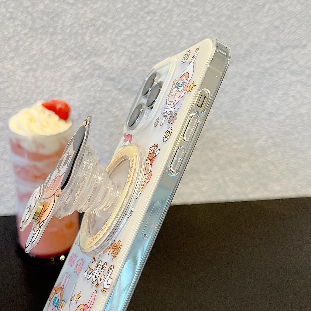 Cute Cartoon Magnetic Case For iPhone 17 16 Pro 15 14 Pro Max Cover with Stand Holder Magsafe Cases for iPhone 17Pro
