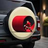 1pc, Fashionable Illustrated Red Cylindrical Santa Claus Sprinting Pattern Car Tire Cover, a Practical Vehicle Tire Protection and Decorative Item, Ae