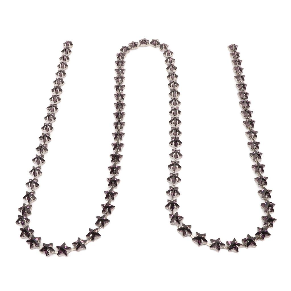 3.28ft Star Rhinestone Trim Chain 0.4in Width   Cuttable Colorfast Sew On Iron Rhinestone Claw Chain for Decoration Sewing