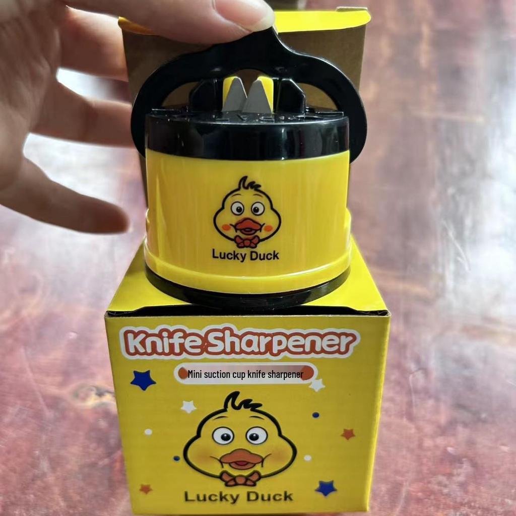 Little Yellow Duck Suction Cup Knife Sharpener: Multi-Functional Kitchen Tool for Fast, Efficient Sharpening
