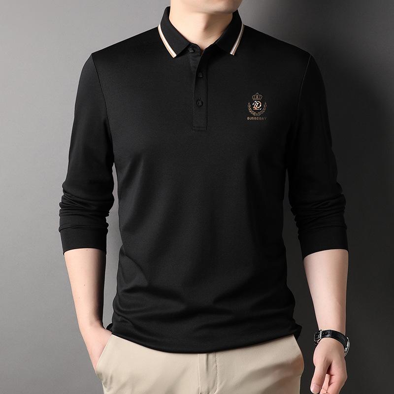 

Мужская футболка с длинным рукавом, нижняя, весенне-осенний новый стиль, модная повседневная футболка-поло из тонкого хлопка для молодых и среднего возраста 4XL