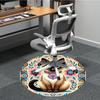 1pc Floral Cat Office Round Area Rug, Indoor Mat Suitable For Office, Under Office Chairs Bedroom Living Room Home Decor, Room Deco