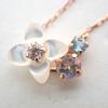 [Used] K10PG Diamond Flower Necklace/j12-14