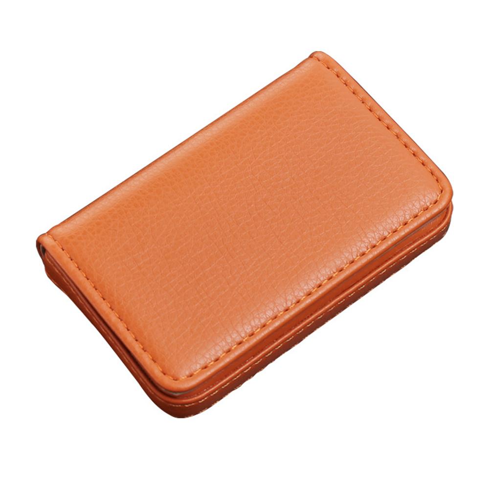 Men Women Sized Stitched PU Leather Credit Card Holder Visiting Business Card Case Wallet with Magnetic Shut For
