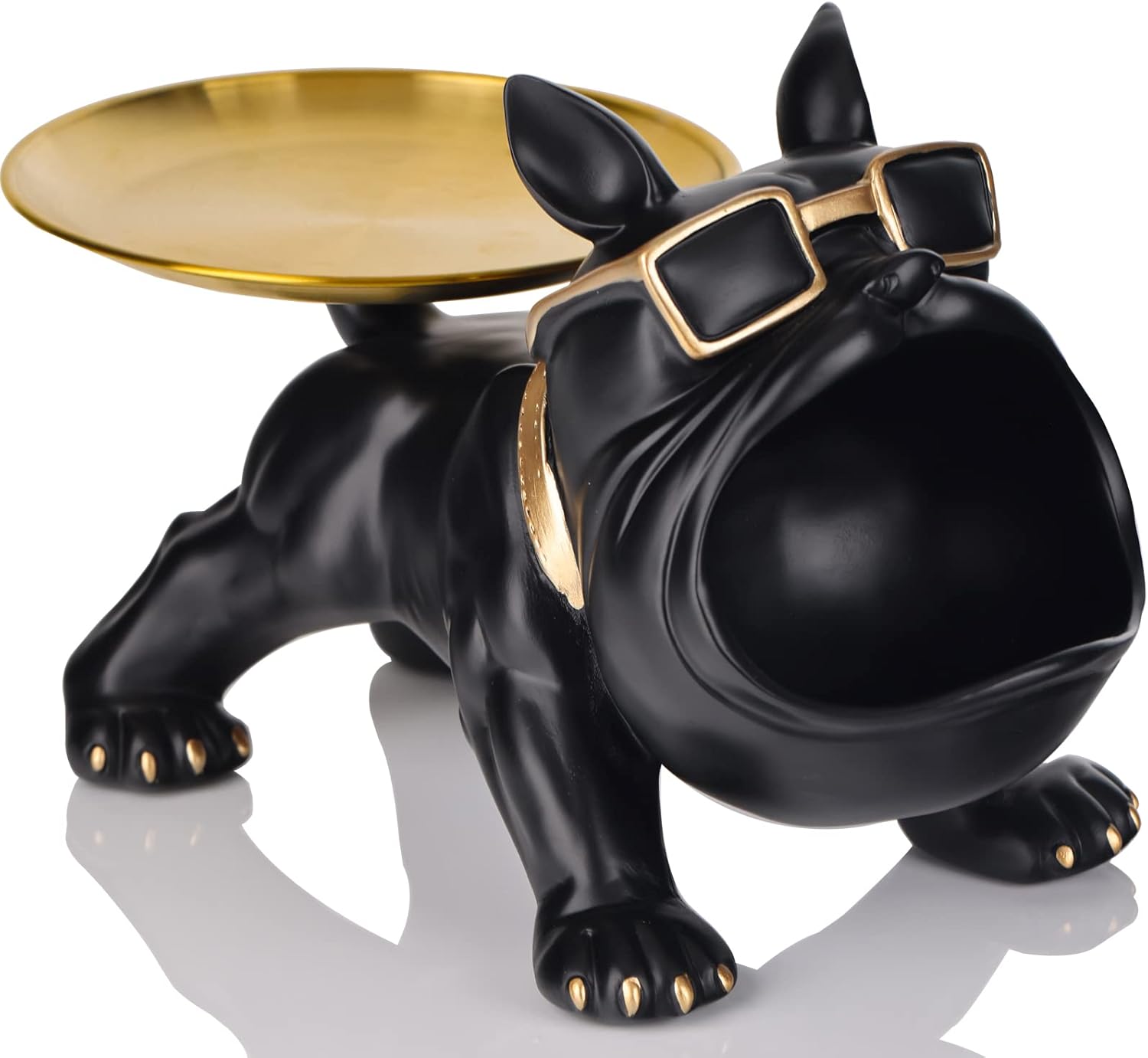 

French Bulldog Storage Tray – Dog-Themed Key Bowl & Candy Dish for Desk, Entryway & Home Decor чёрный