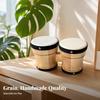 Wooden Drums Wood Finish Pair of Bongos Metal Rivets