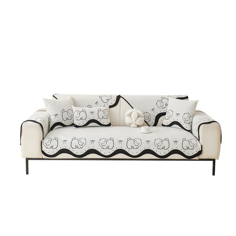 Sofa Cushion, Universal In All Seasons, Leather Sofa, Cute Special-shaped Seat Cushion, Black and White High-end Seat Cushion,