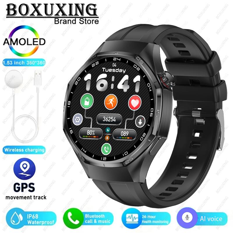 

New Upgrade Watch 6 Max GPS Workout Tracking Heart Rate Blood oxygen AMOLED Bluetooth Call Sport Waterproof Smart Watch Watch 6 MAX чёрный
