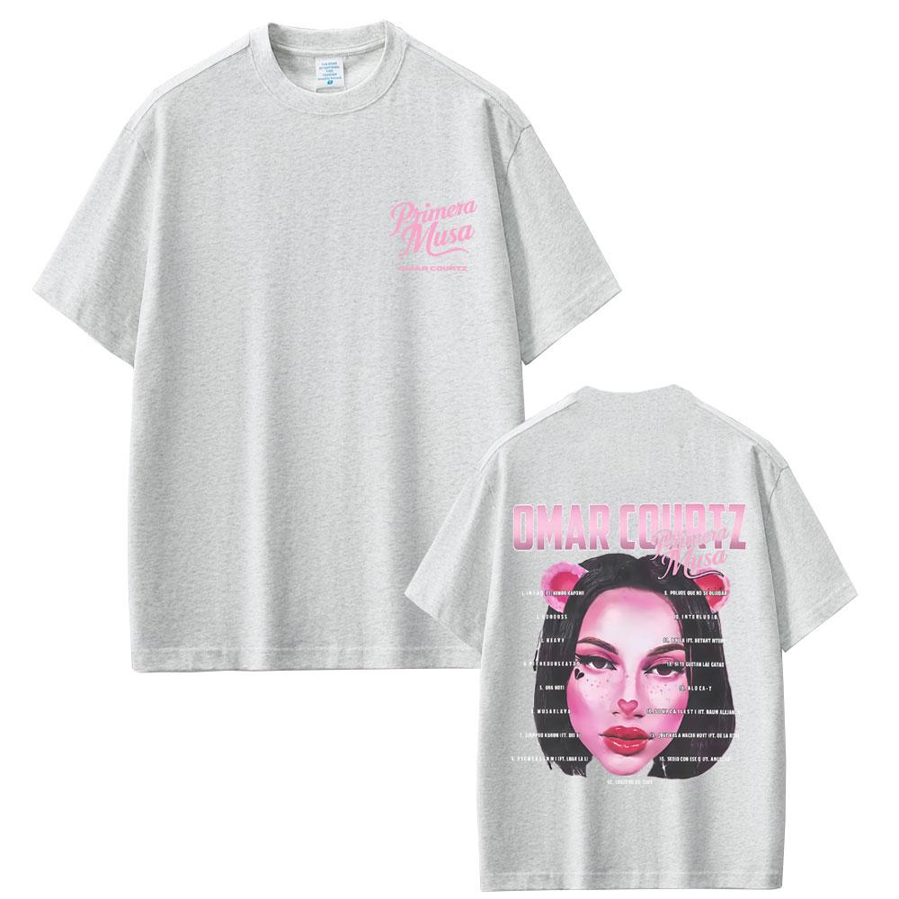 2025 Summer Rapper Omar Courtz Primera Musa Album Tour Merch T-shirt Men Women Clothing 100% Pure Cotton Printed Leisure T-shirt