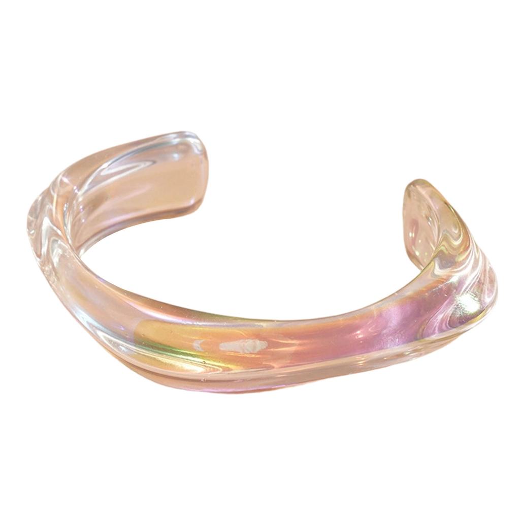 Lightweight Comfortable Geometric Acrylic Bracelet Color Changing Hues Trendy Outfit Complement Versatile Jewelry