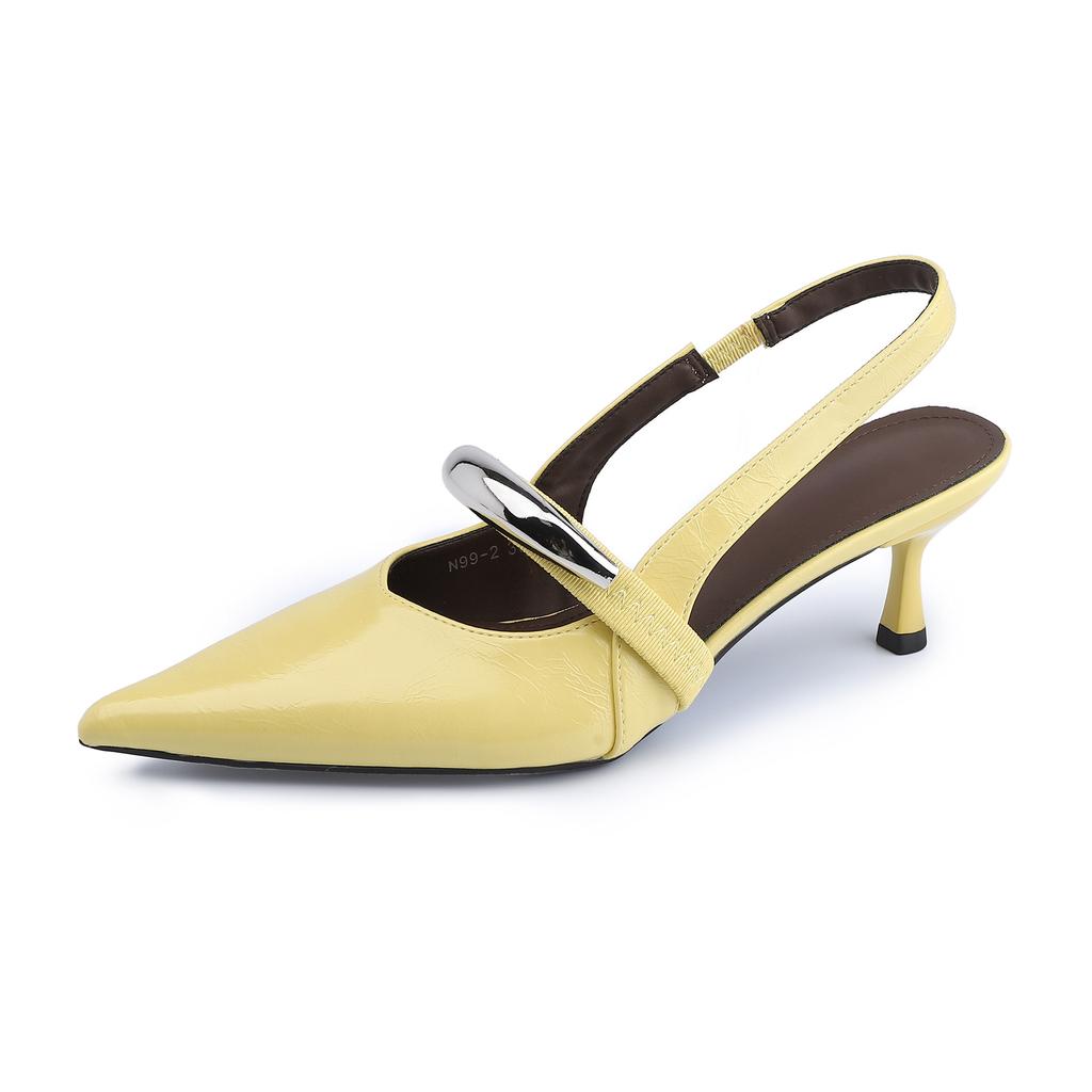 High Heels Are Not Tired of Feet, Small People Increase Their Height, Women's Shoes 2025 Summer New French Back Empty Single Shoes, Women's Fashion