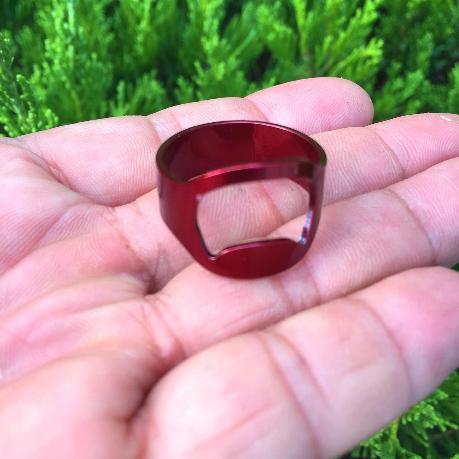 1 шт. Креативное кольцо из нержавеющей стали, открывалка для бутылок, открывалка для пивных бутылок, кольцо-открывалка, барная открывалка для пива 1PCS красный