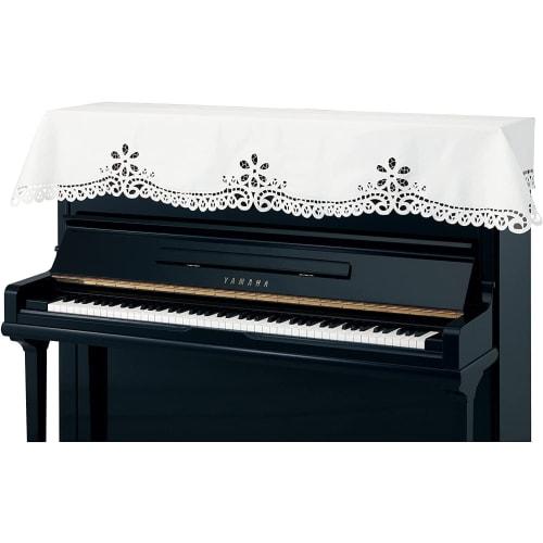 Alps Upright Piano Cover (Cutwork Lace Type) CL-23 Off-White, Approx. 200cm x 70cm