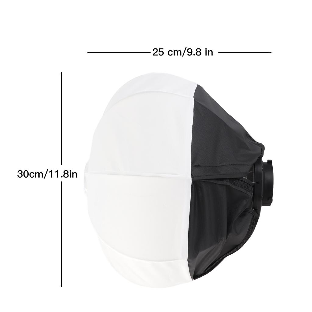 30cm 11.8in Lantern Softbox Spherical Collapsible Soft Box Quick Installation Studio Photography Video Lighting
