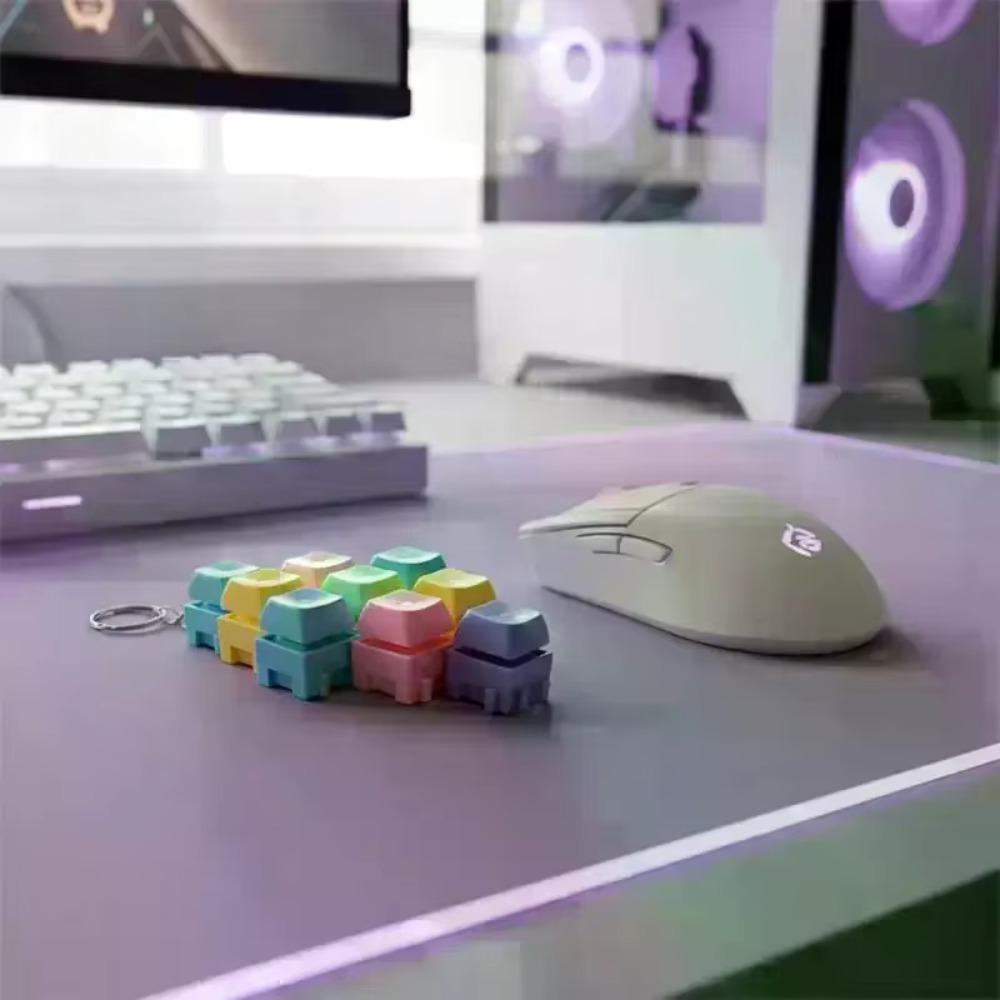 Keycap Button Mini Key Press Toy Portable Stress Relief Toy Keyboard Fidget Keychain Decompression