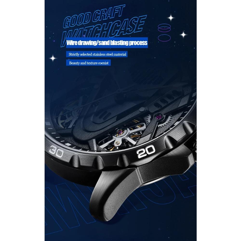 Fase Lunare Impermeabile 3Bar Automatico Logo Personalizzato 2026 Ultimo Best Seller Doppio Tourbillon Orologio Meccanico Moda Sportivo