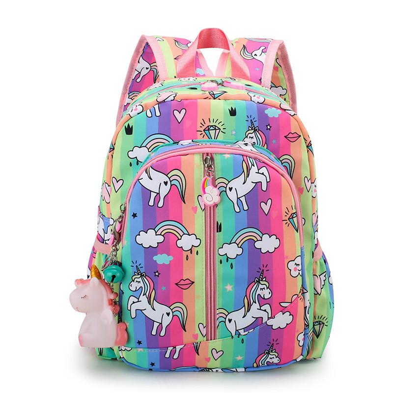 Cute Cartoon Pattern Cotton Canvas Princess Backpack For Teenage Girls Outing School Bag