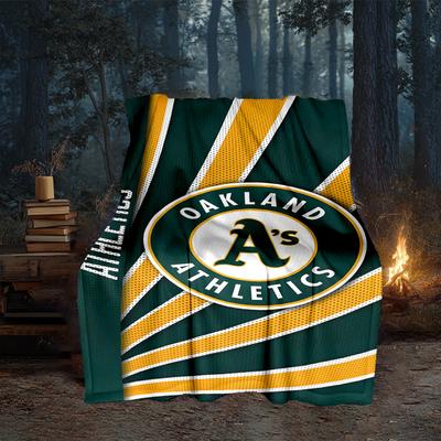 Athletics Oakland Emblem Blanket Flannel Throw for Sofa, Travel, Camping, Livingroom, Office, Chair and Bed Soft and Warm Holiday Gifts