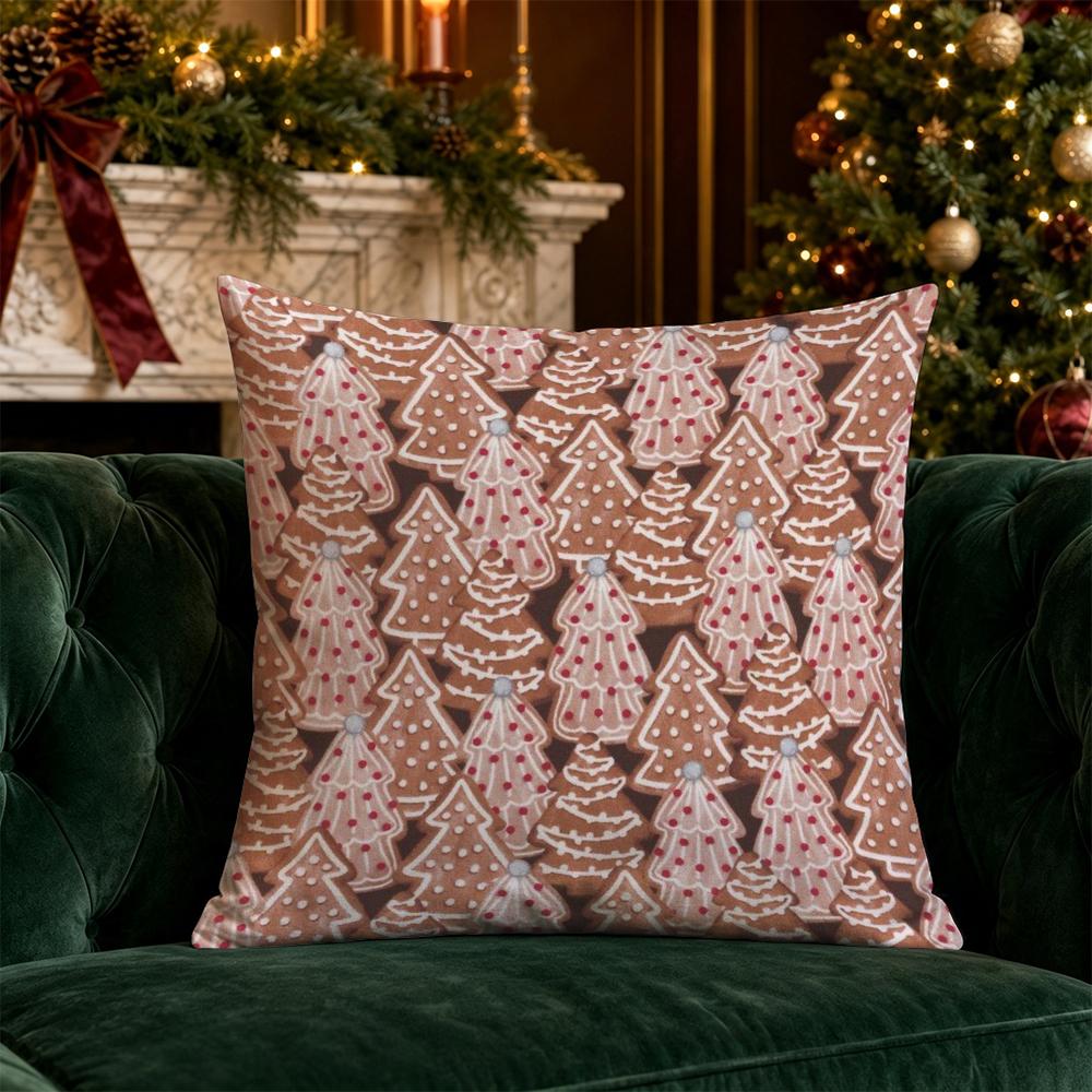 Christmas Themed Throw Pillow Covers Pattern Cushion Cover Suitable for Sofa Bedroom Car Pillow Cover