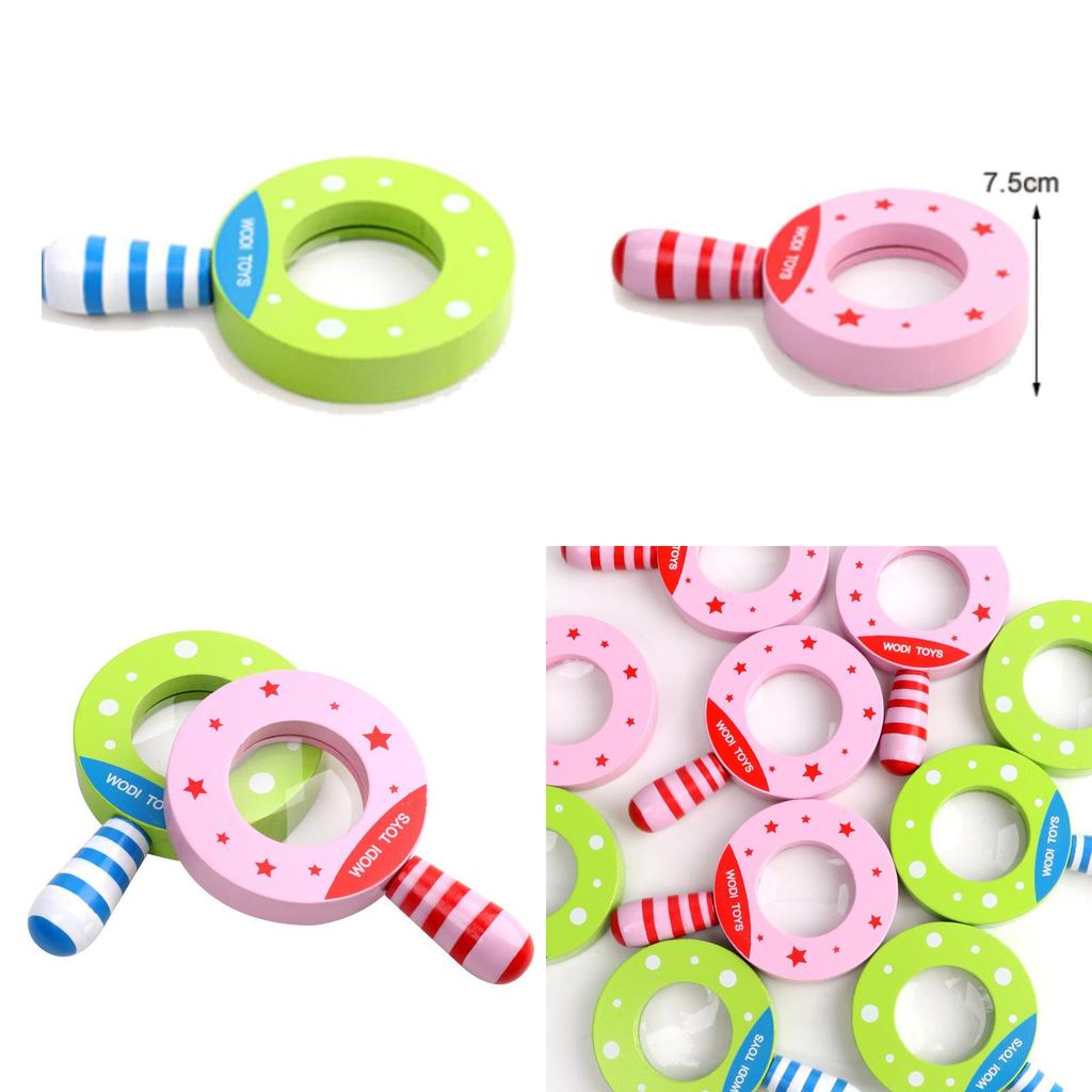 Childrens Science Experiment Magnifier Toy For Kids With Wooden Frame For Early Learning