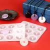 Round Silicone Mold 9 Cavity Circle Button Pendant Resin Epoxy Mold with Hole Casting Mold DIY Wind Chimes Keychain Jewelry Making Tool for Beginners