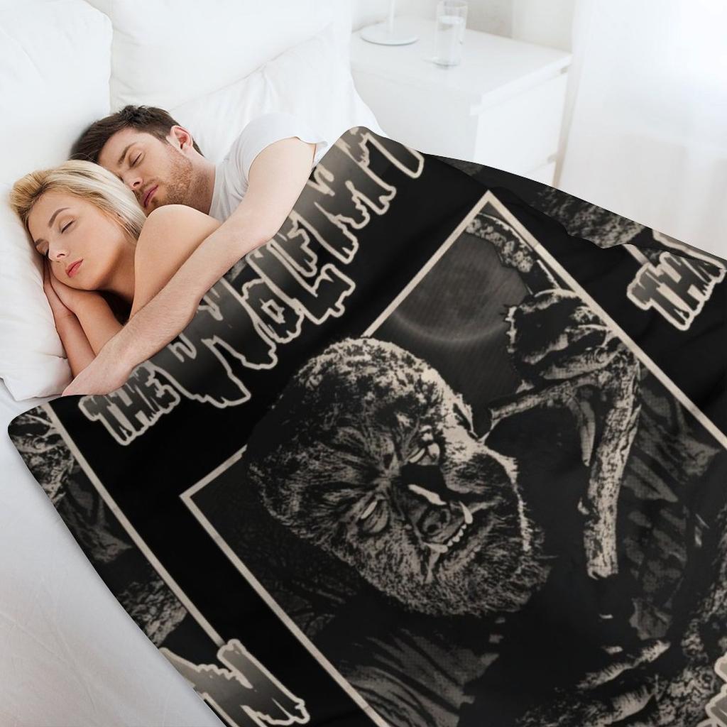 The Wolfman, wolfman, wolf man, werewolf Throw Blanket Luxury Designer Quilt Plush decorative Blankets