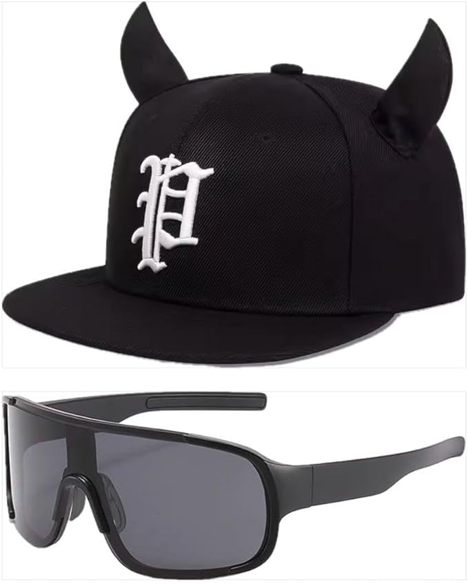 

Рогатая шляпа плов инопланетянин черный милый маленький дьявол кепка солнцезащитные очки косплей набор