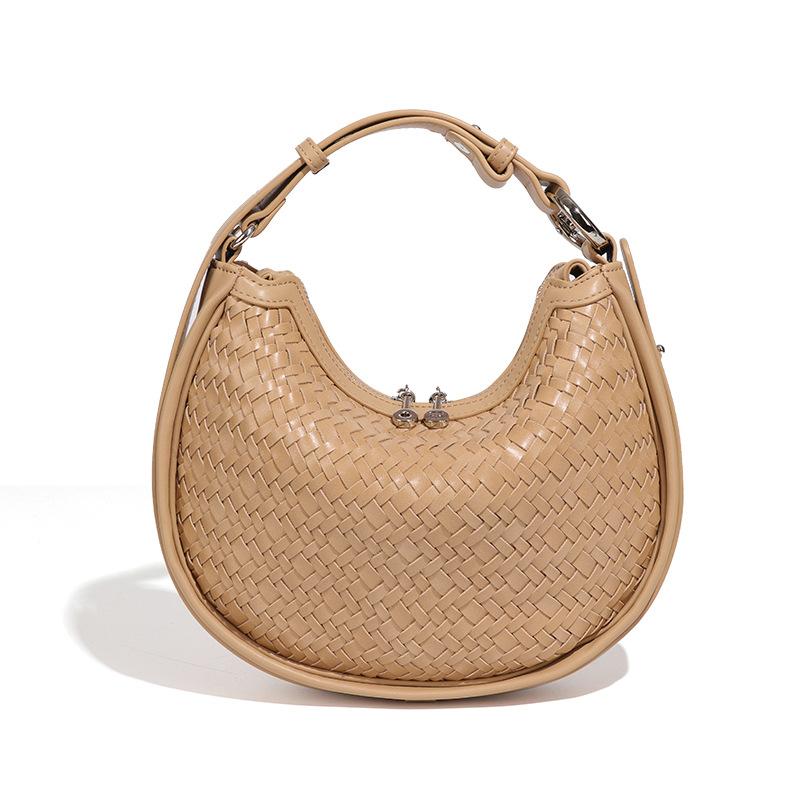 

Vintage French hand-held woven bag, high-end fashion casual crescent bag, hand-carried dumpling bag, one-shoulder messenger bag, women