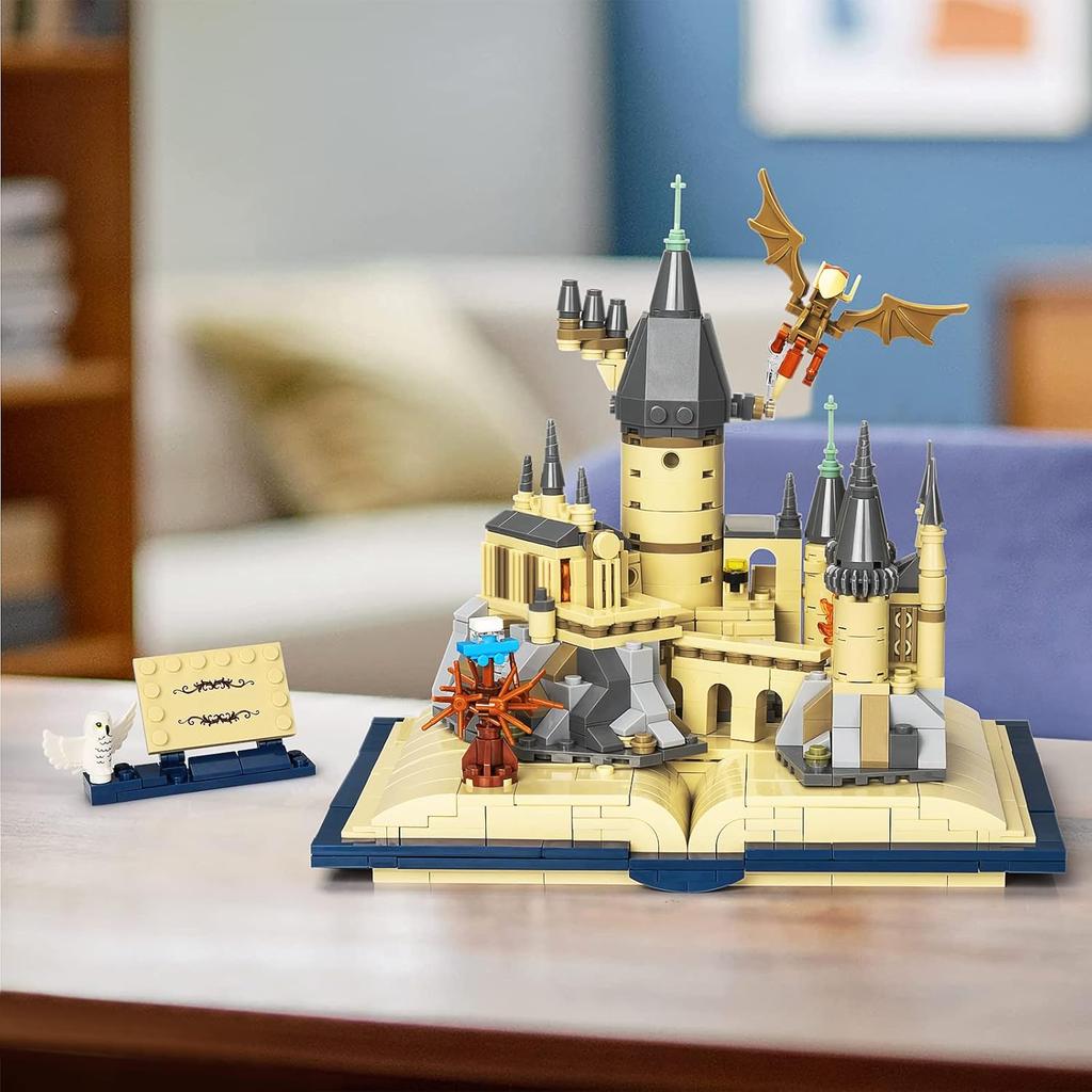 Magic Castle Book Building Set, Creative Castle Architecture Building Blocks Toy, Wizarding World Collectible Display Model for Adults, Gift for Boys
