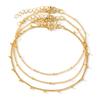 Round Bead Chain Anklet Set of 3 Bohemian Style Chain Anklet Women Sexy Accessories Luxury Pendant Gift Accessories Beach Anklet