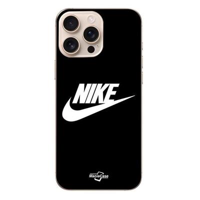Iphone 16 Pro Hülle - Nike - Weißes Logo - Weich - Schwarz - Täglicher Schutz