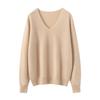 Women's 100% Pure Cashmere V-Neck Long Sleeve Pullover Sweater for Spring and Autumn.