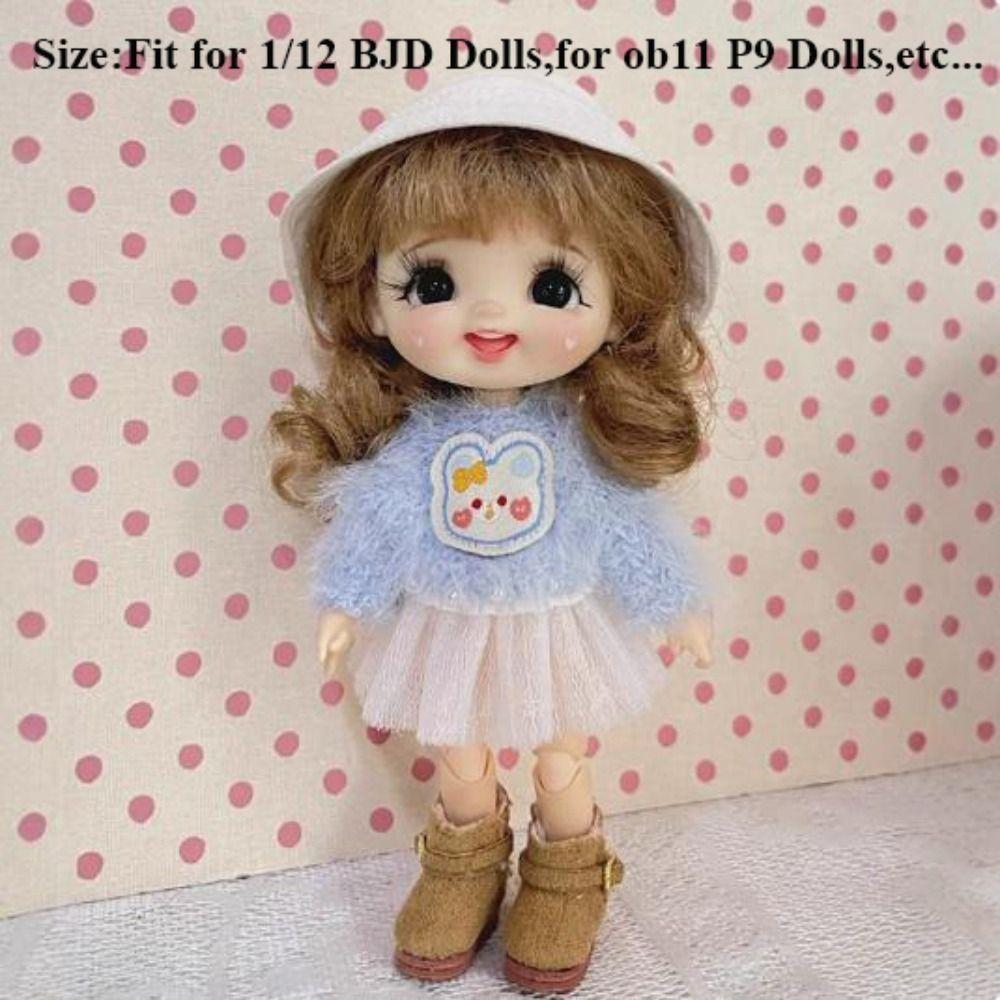 Multicolors Doll Plush Tops Mini Princess White Mesh Skirt for 1/12 BJD Dolls for Ob11 P9 Dolls