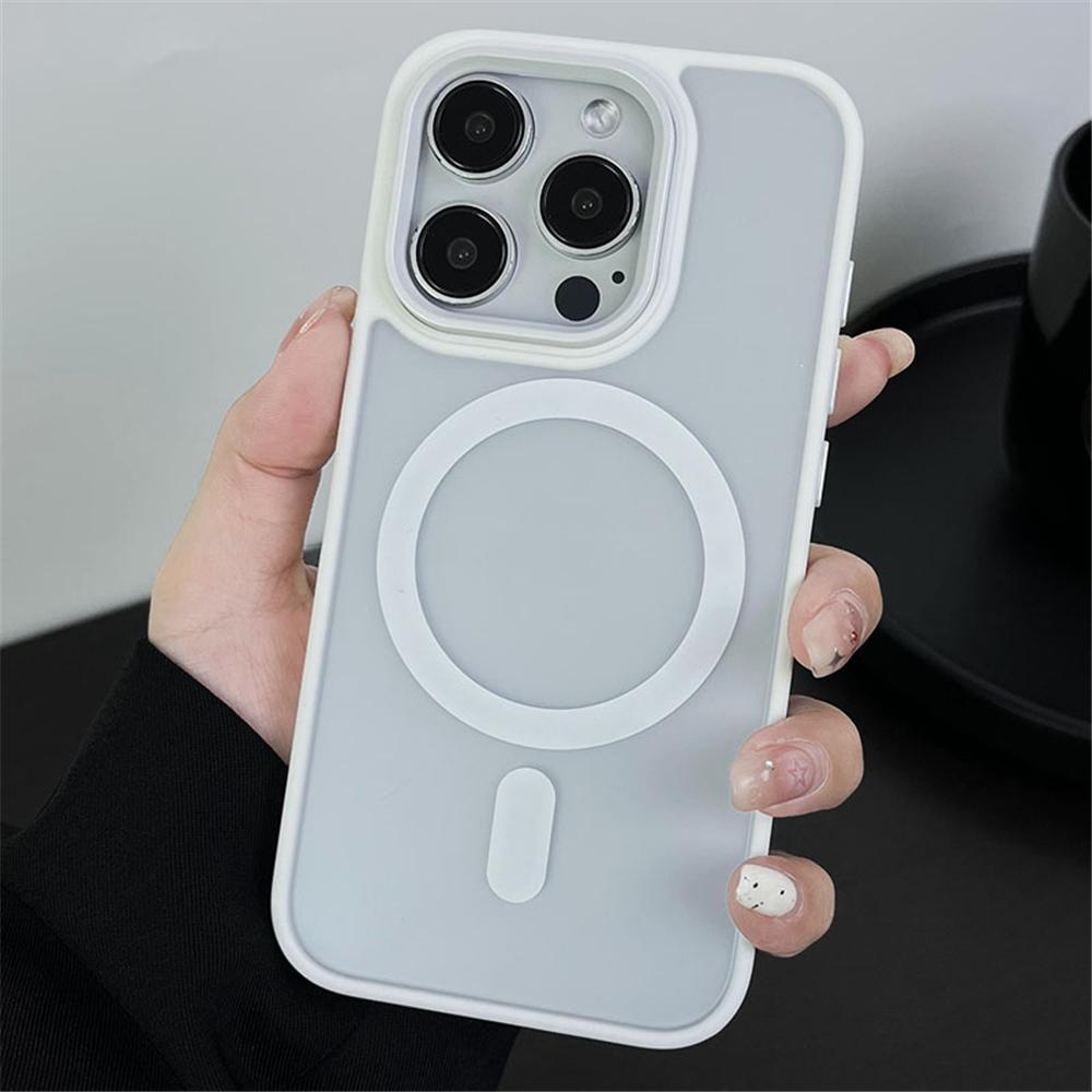 Matte Translucent For Magnetic Wireless Charge Case For For Iphone 17 16 11 12 13 14 1 Pro Max Hard Armor Shockproof Cover