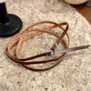 Multifunctional Leather Necklace with Letter Charm Soft Leather Necklace Suitable for Neck Waist or Wrist Accessory