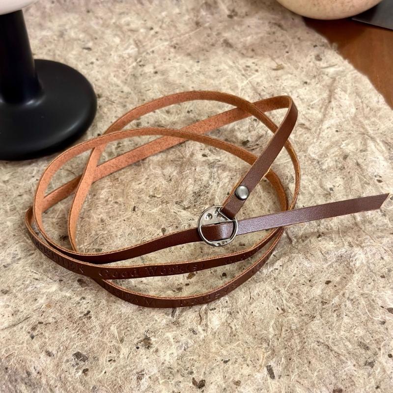 Multifunctional Leather Necklace with Letter Charm Soft Leather Necklace Suitable for Neck Waist or Wrist Accessory